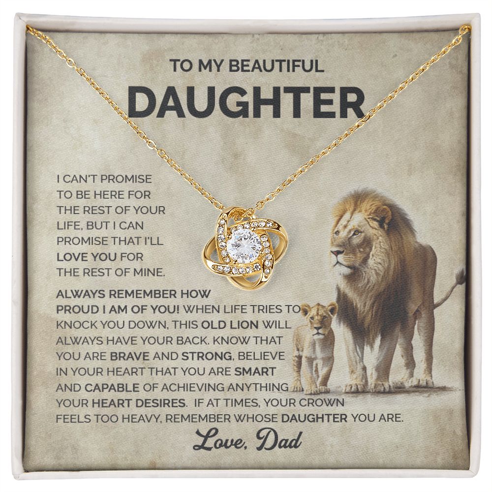 Daughter - I am proud of you - 009d - Love Knot Necklace