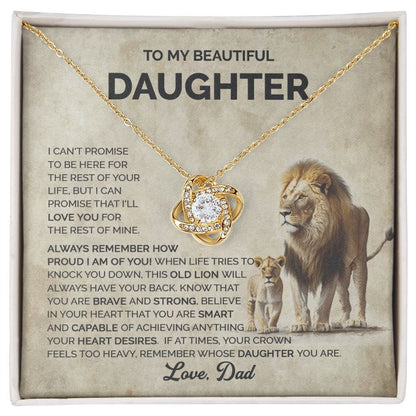 Daughter - I am proud of you - 009d - Love Knot Necklace