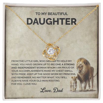 Daughter - Keep up the good work, my princess - 005d Love Knot Necklace