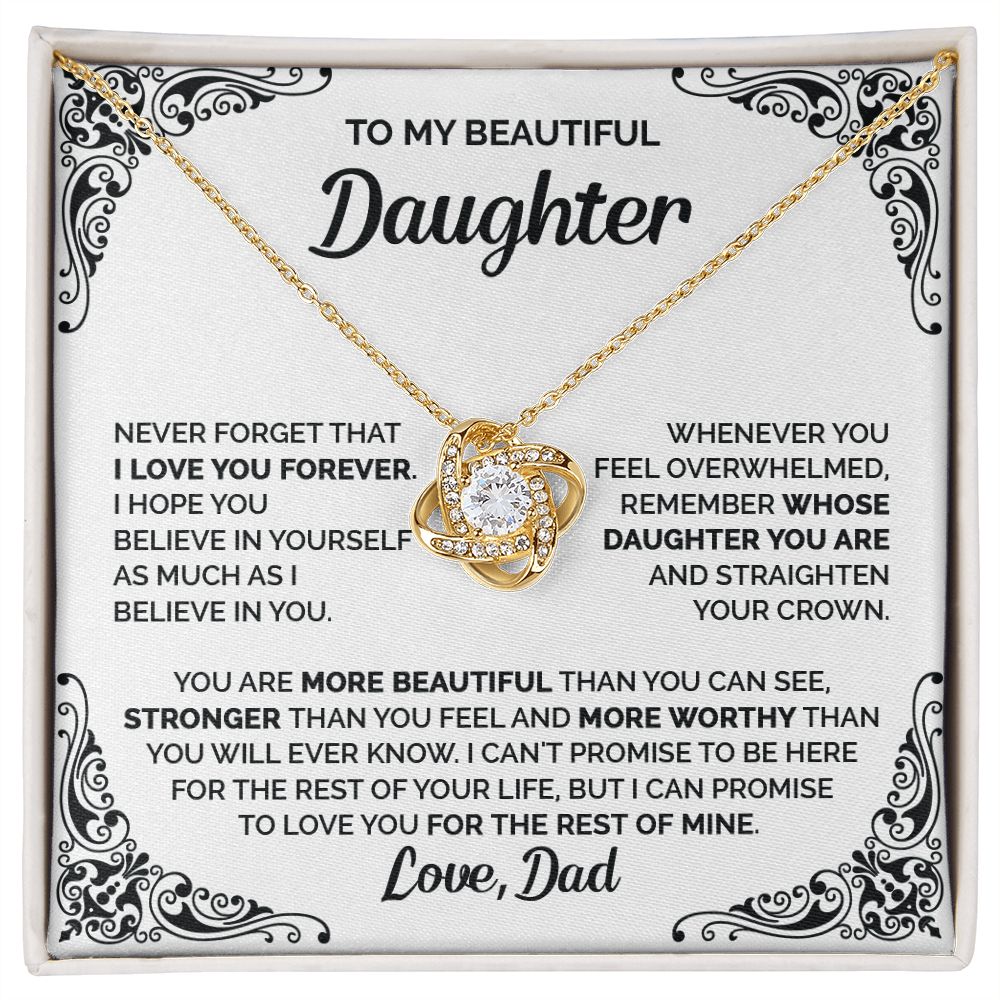 DAUGHTER - I LOVE YOU FOREVER - 0056D LOVE KNOT NECKLACE