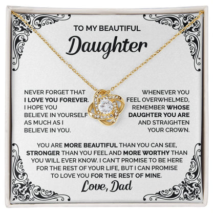 DAUGHTER - I LOVE YOU FOREVER - 0056D LOVE KNOT NECKLACE