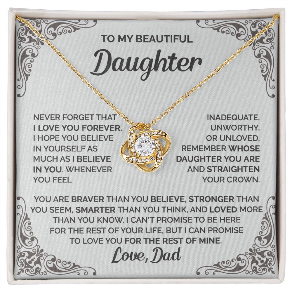 Daughter - Straighten your crown - 0015d Love Knot Necklace