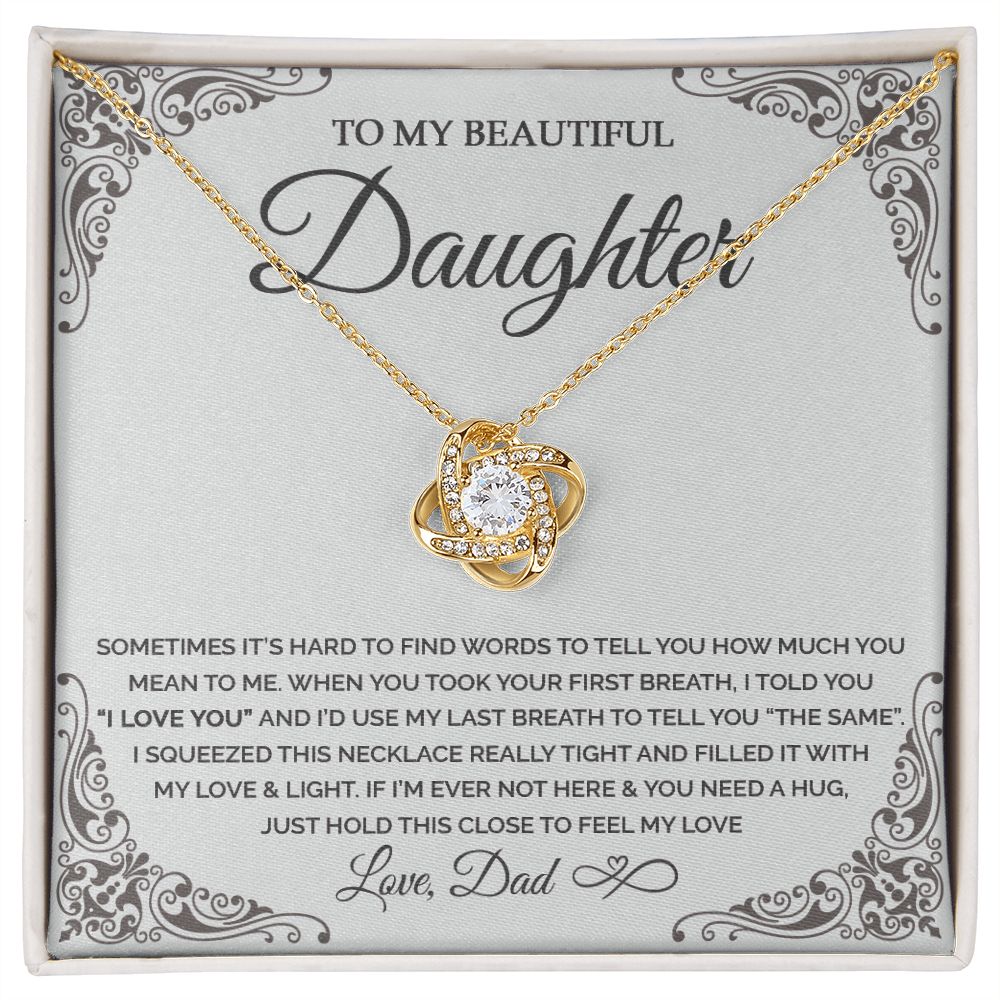 Daughter - I love you - 0019d Love Knot Necklace
