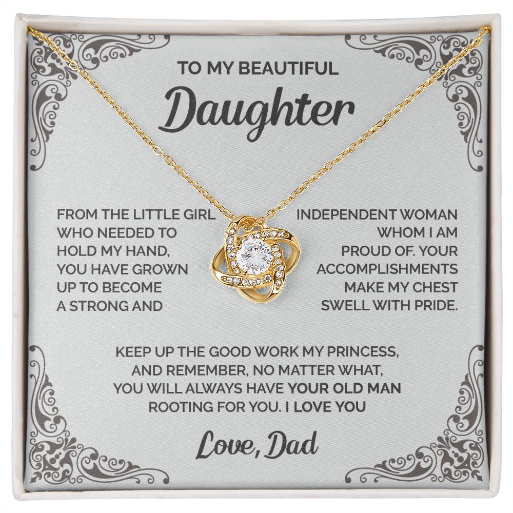 Daughter - You are the one whom I am proud of - 007d Love Knot Necklace