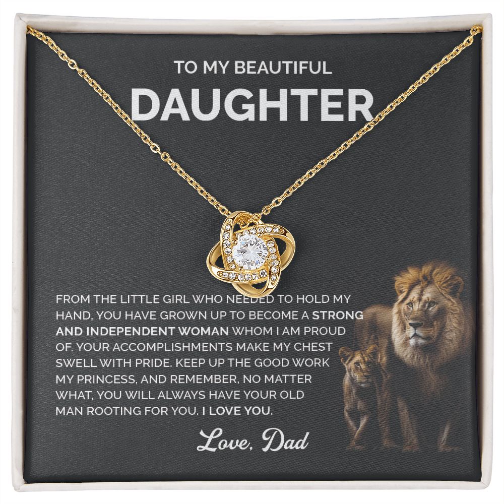 Daughter - You will always this hold man rooting for you - 006d Love Knot Necklace