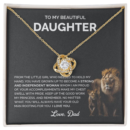 Daughter - You will always this hold man rooting for you - 006d Love Knot Necklace