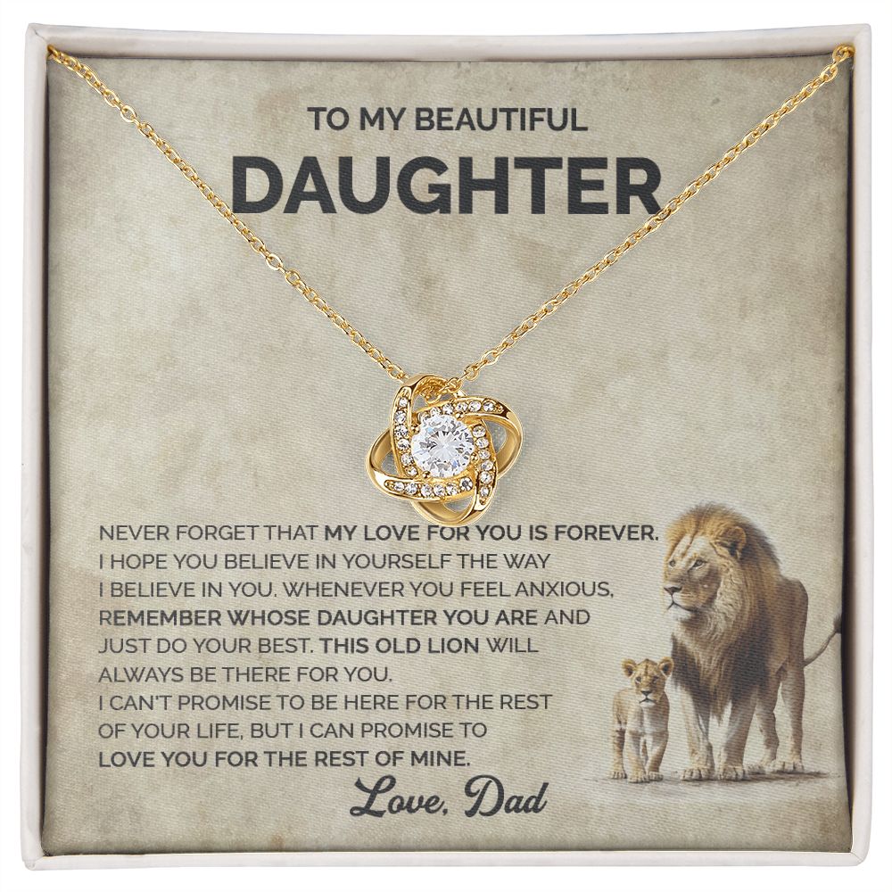 Daughter - Just do your best, my girl - 0017d Love Knot Necklace