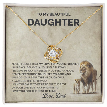 Daughter - Just do your best, my girl - 0017d Love Knot Necklace