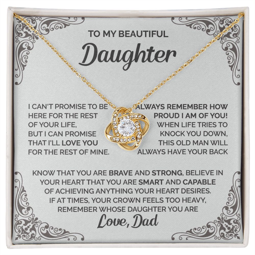 Daughter - Remember whose daughter you are - 0010d Love Knot Necklace