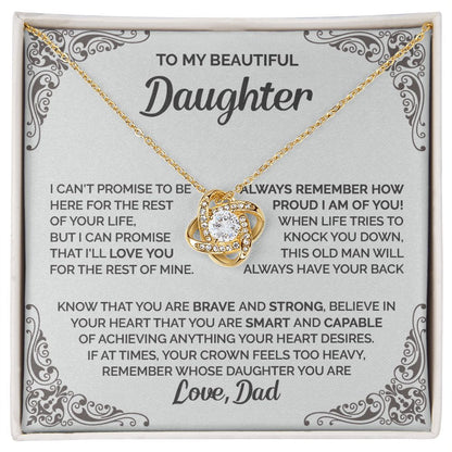Daughter - Remember whose daughter you are - 0010d Love Knot Necklace