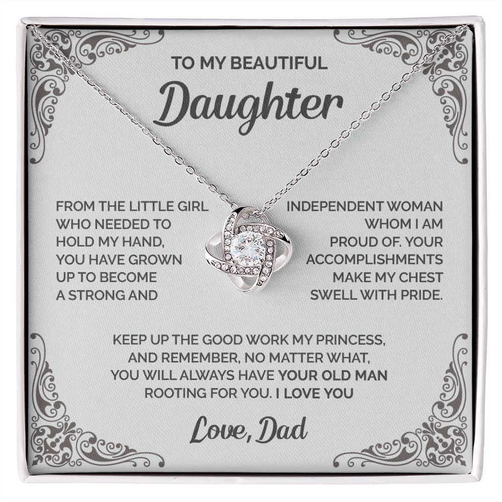 Daughter - You are the one whom I am proud of - 007d Love Knot Necklace