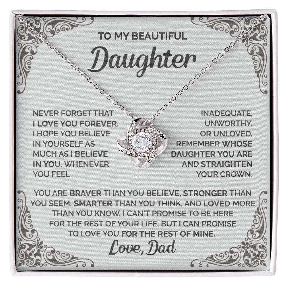 Daughter - Straighten your crown - 0015d Love Knot Necklace