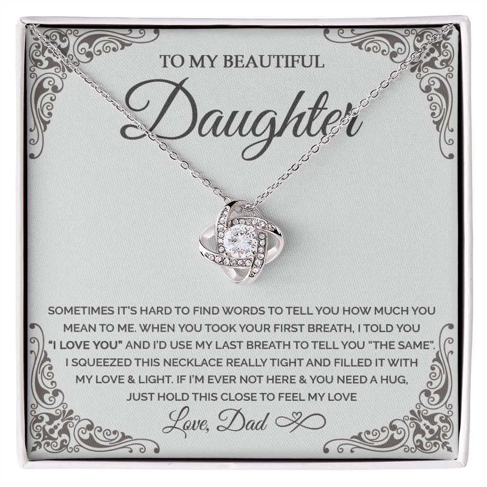 Daughter - I love you - 0019d Love Knot Necklace