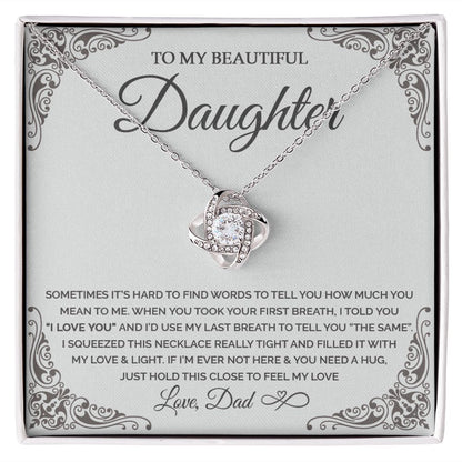 Daughter - I love you - 0019d Love Knot Necklace