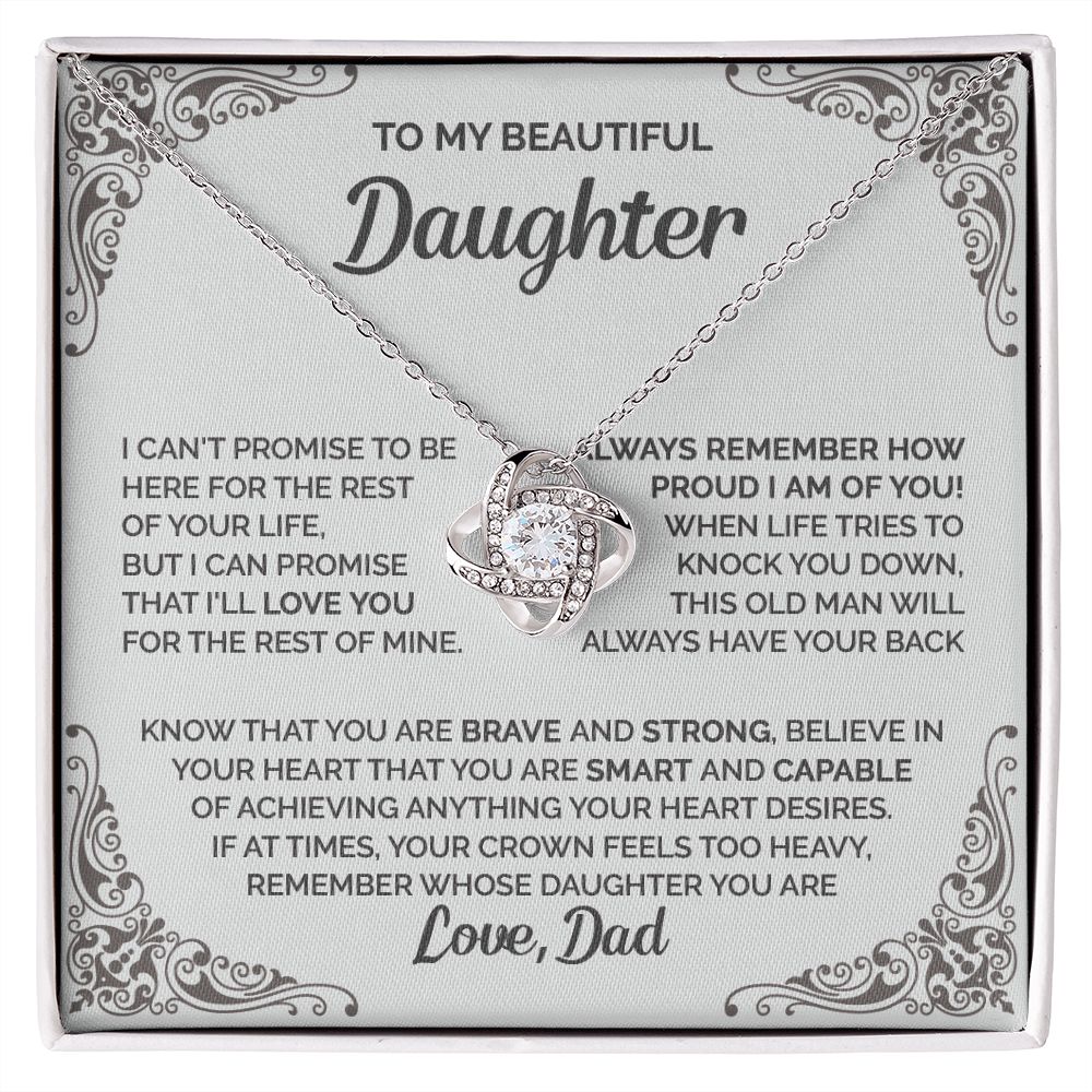 Daughter - Remember whose daughter you are - 0010d Love Knot Necklace