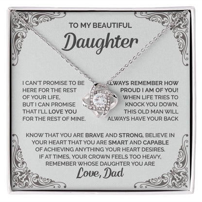 Daughter - Remember whose daughter you are - 0010d Love Knot Necklace