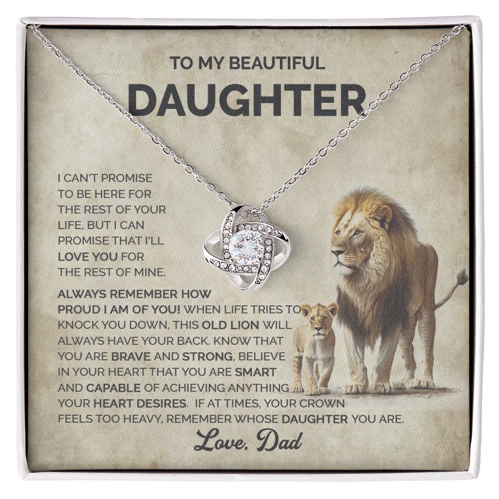 Daughter - I am proud of you - 009d - Love Knot Necklace