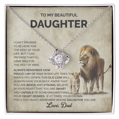 Daughter - I am proud of you - 009d - Love Knot Necklace