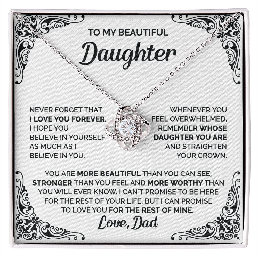 DAUGHTER - I LOVE YOU FOREVER - 0056D LOVE KNOT NECKLACE