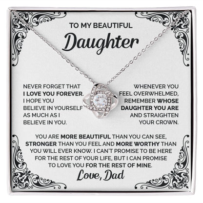 DAUGHTER - I LOVE YOU FOREVER - 0056D LOVE KNOT NECKLACE
