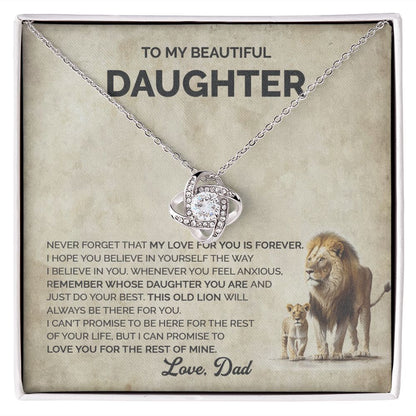 Daughter - Just do your best, my girl - 0017d Love Knot Necklace