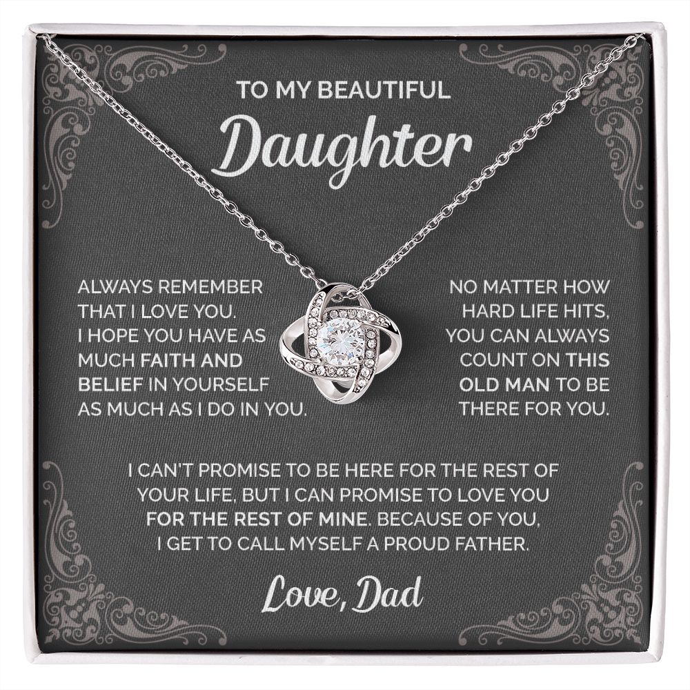 Daughter - To my daughter 003d Love Knot Necklace