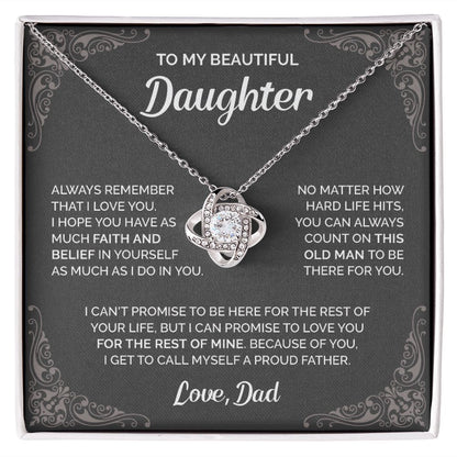 Daughter - To my daughter 003d Love Knot Necklace