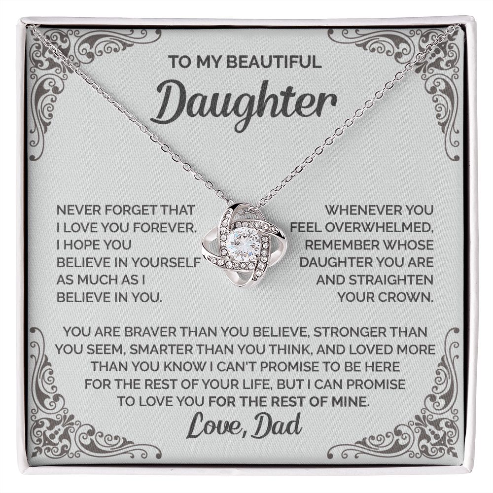 Daughter - I love you forever - 0014d Love Knot Necklace