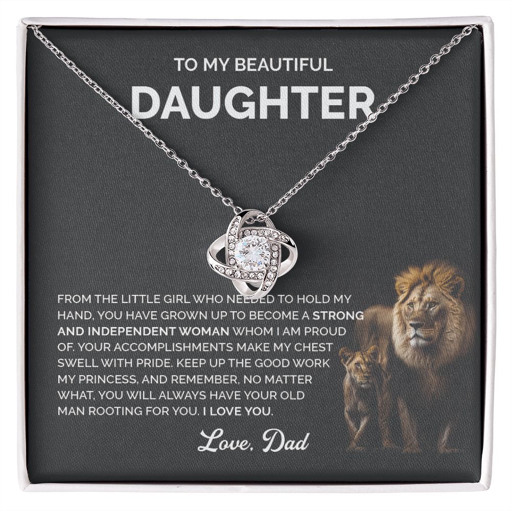 Daughter - You will always this hold man rooting for you - 006d Love Knot Necklace