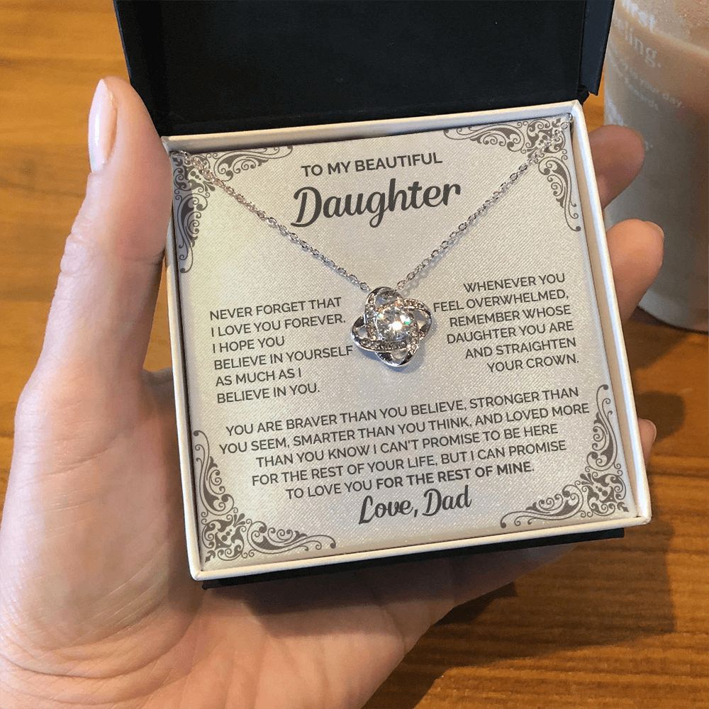 Daughter - I love you forever - 0014d Love Knot Necklace