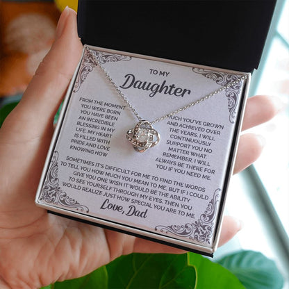 Daughter - I will always be there for you - 008d Love Knot Necklace