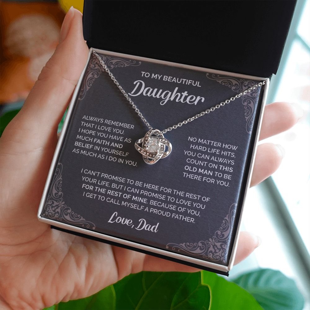 Daughter - To my daughter 003d Love Knot Necklace