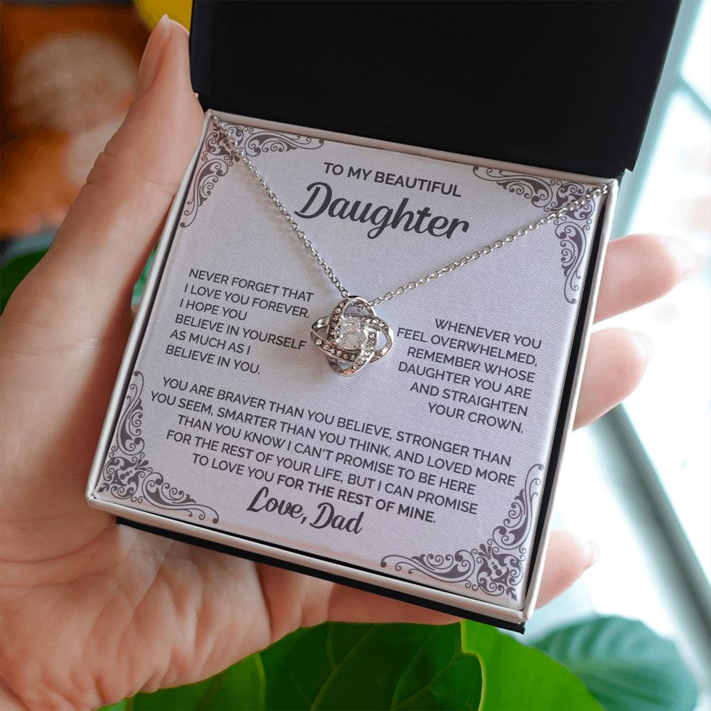 Daughter - I love you forever - 0014d Love Knot Necklace