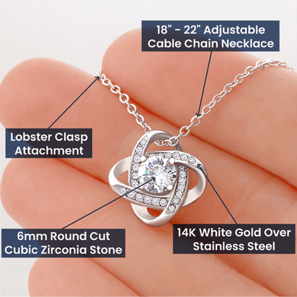 Daughter - I love you forever - 0014d Love Knot Necklace