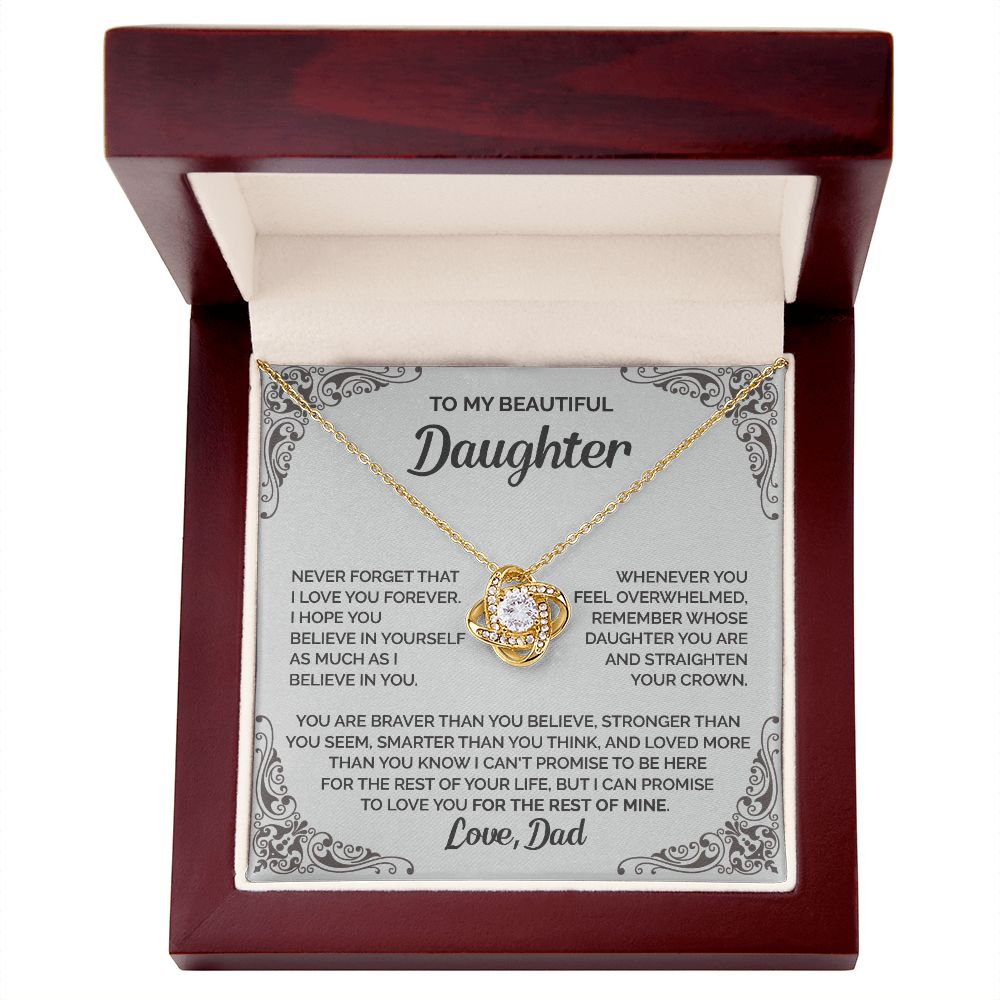 Daughter - I love you forever - 0014d Love Knot Necklace