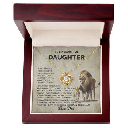 Daughter - I am proud of you - 009d - Love Knot Necklace