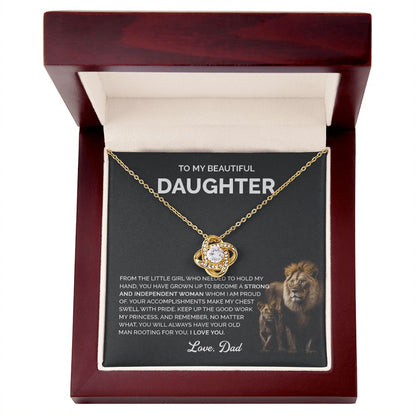 Daughter - You will always this hold man rooting for you - 006d Love Knot Necklace