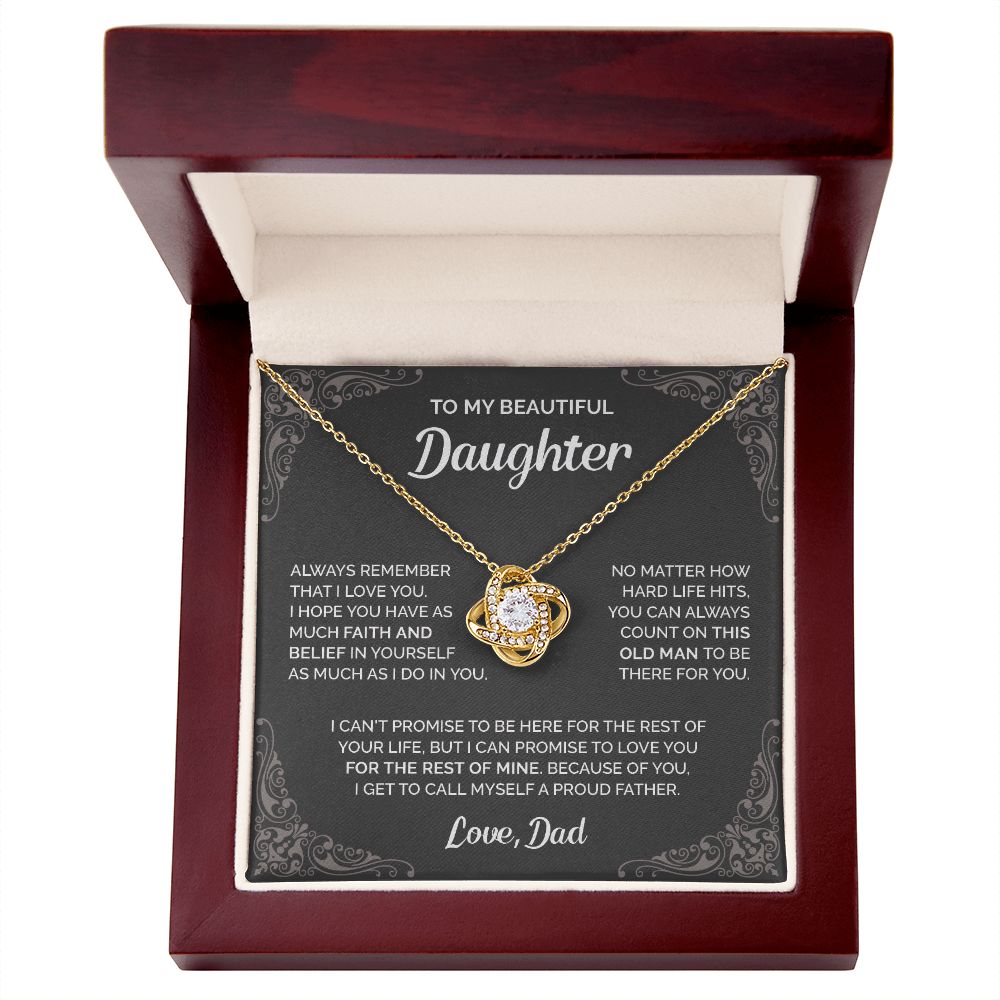 Daughter - To my daughter 003d Love Knot Necklace