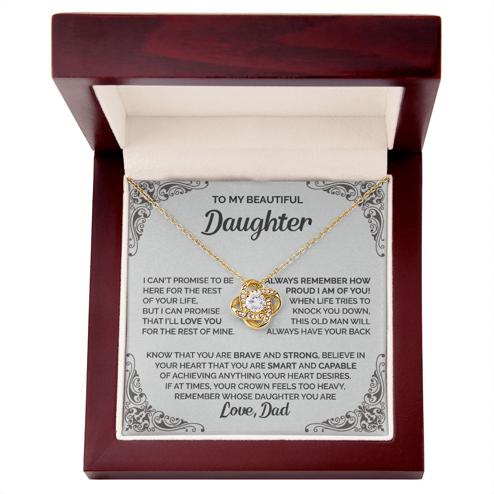 Daughter - Remember whose daughter you are - 0010d Love Knot Necklace