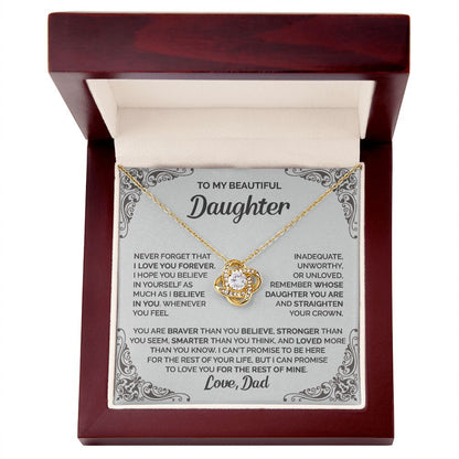 Daughter - Straighten your crown - 0015d Love Knot Necklace