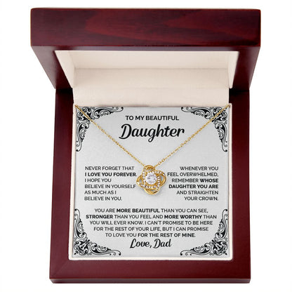 DAUGHTER - I LOVE YOU FOREVER - 0056D LOVE KNOT NECKLACE