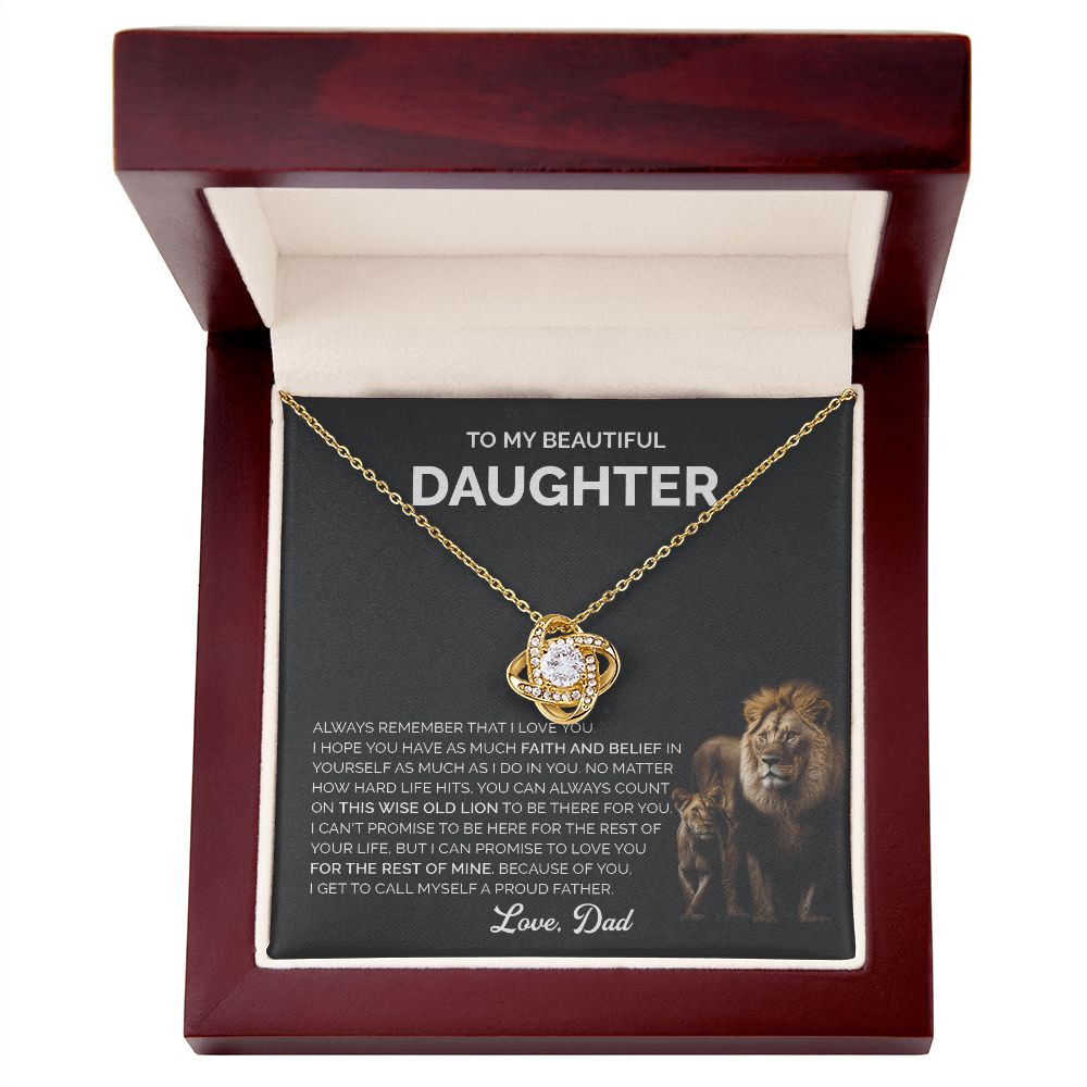 Daughter - To daughter lion 002d Love Knot Necklace