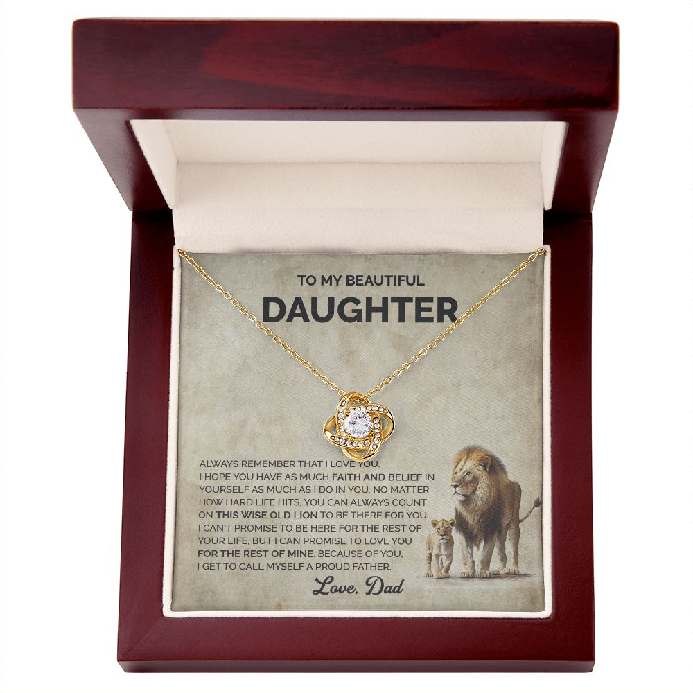 Daughter - To daughter lion 001d Love Knot Necklace