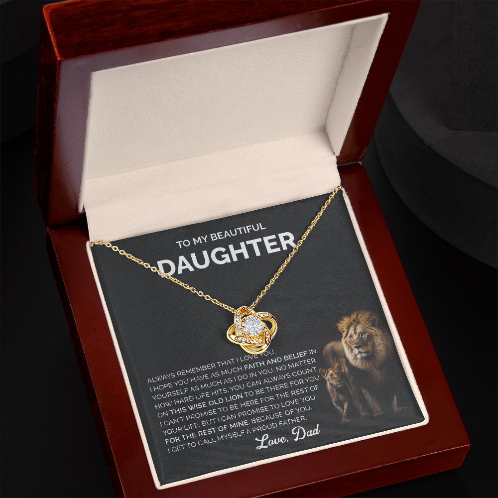 Daughter - To daughter lion 002d Love Knot Necklace