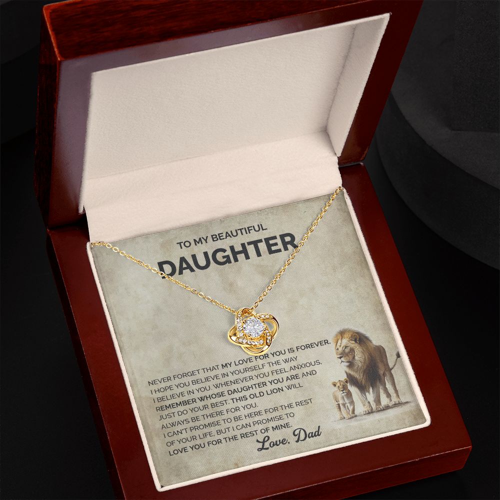 Daughter - Just do your best, my girl - 0017d Love Knot Necklace
