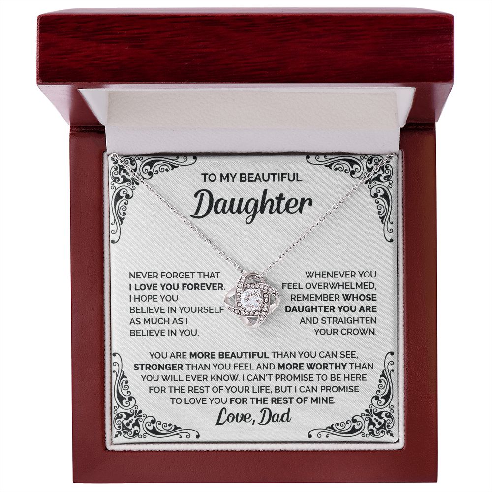 DAUGHTER - I LOVE YOU FOREVER - 0056D LOVE KNOT NECKLACE