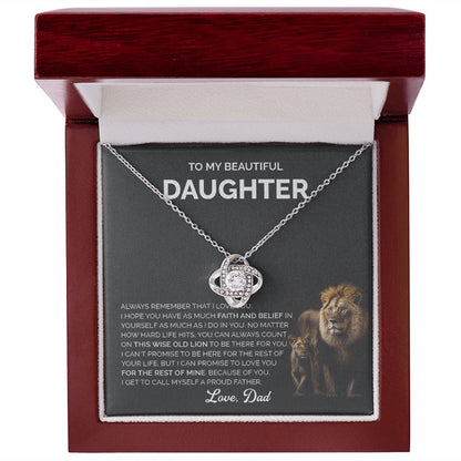 Daughter - To daughter lion 002d Love Knot Necklace