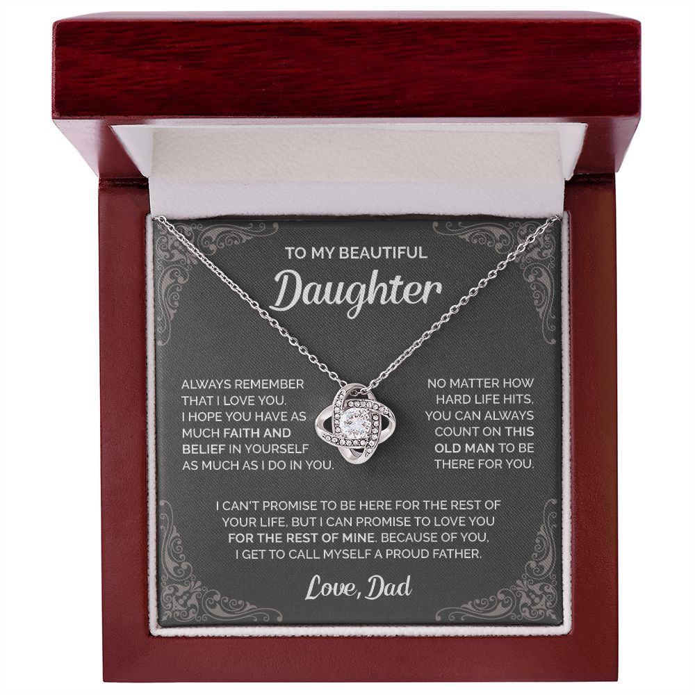 Daughter - To my daughter 003d Love Knot Necklace