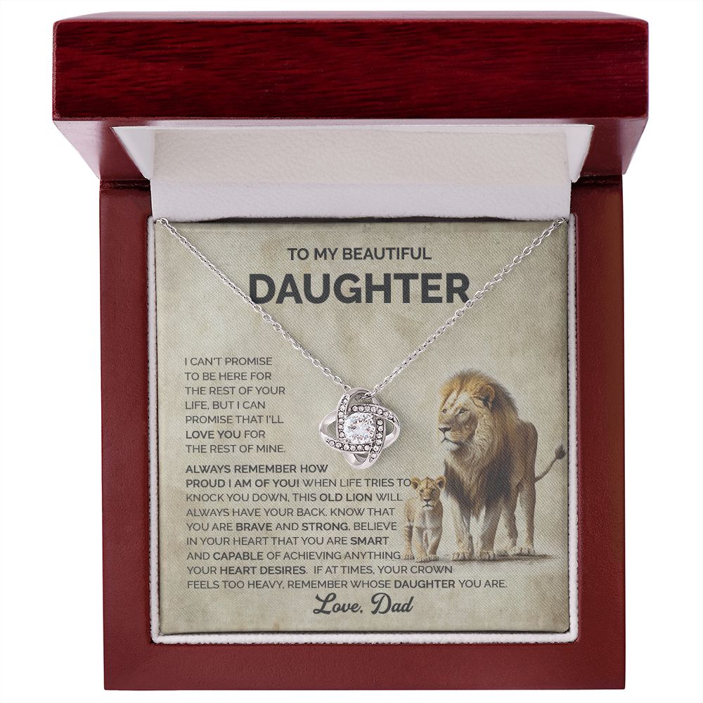 Daughter - I am proud of you - 009d - Love Knot Necklace