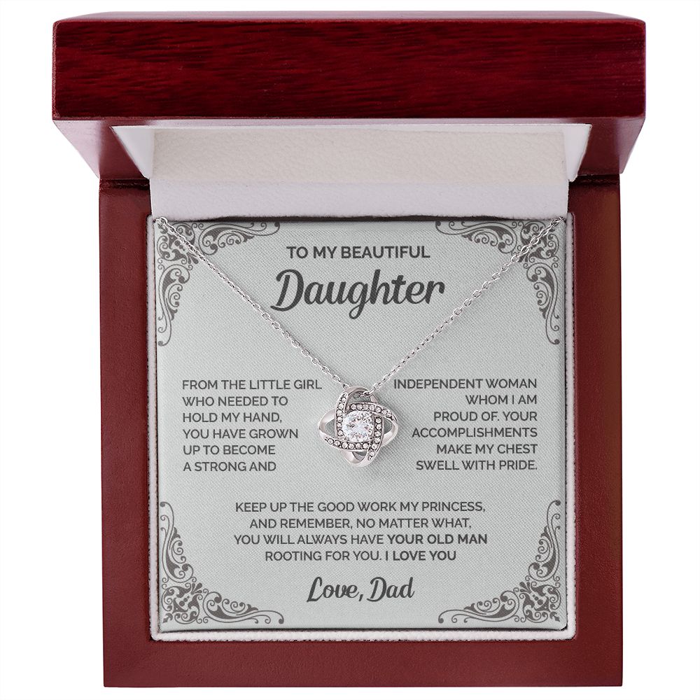 Daughter - You are the one whom I am proud of - 007d Love Knot Necklace